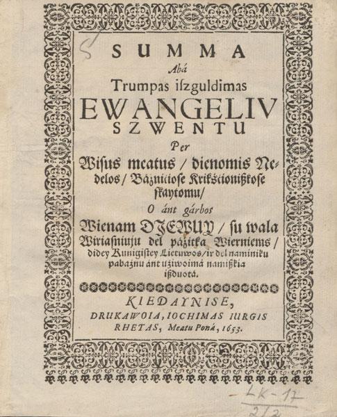 Trumpas šventųjų evangelijų išdėstymas