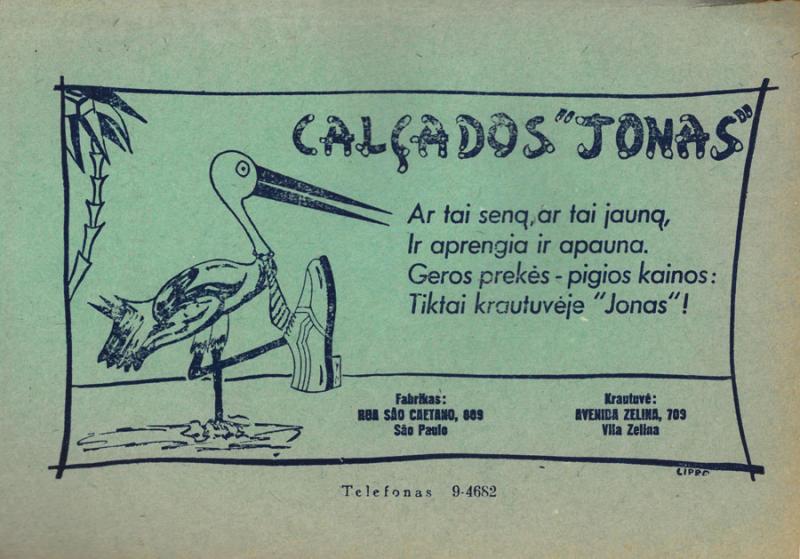 Garnio kalendorius 1951 metams. Parengė Klm. Jūra.  São Paulo: Garnys, [1951].