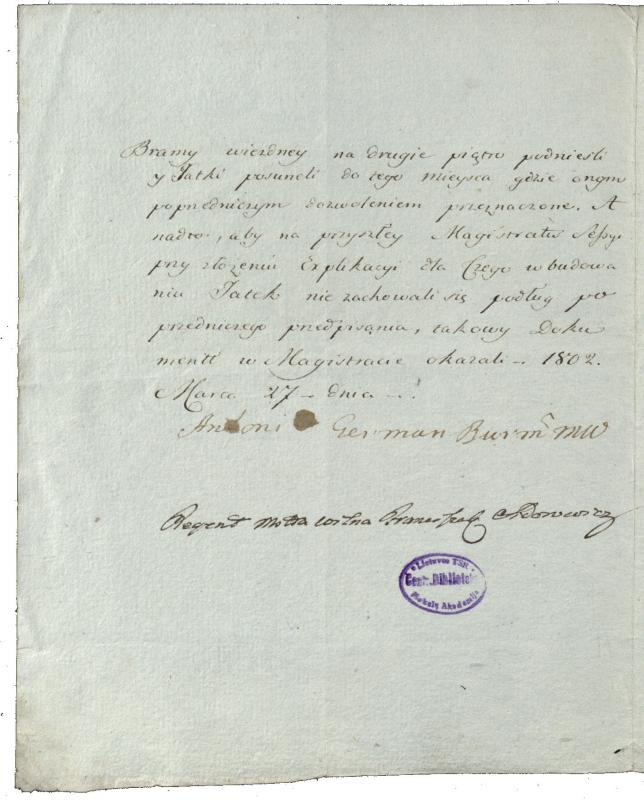 Vilniaus miesto magistrato dokumentas
