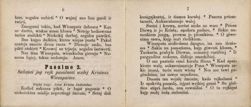Pasalmes, arba Giesmes Dowido karalaus ir pranaszo. Wilnuje: kasztu ir spaustuwi Jozapas Zawadzki, 1863.