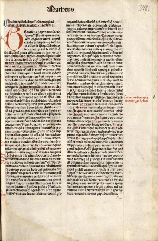 Biblia Latina. Venezia: Franciscus Renner, de Heilbronn, 1480.