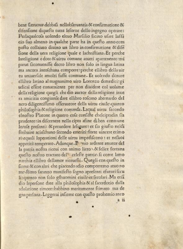 Ficino, Marsilio. Della cristiana religione. Pisa: Lorenzo and Angelo di Firenze, 1484 06 02.