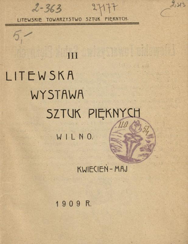Trečiosios lietuvių dailės parodos katalogas lenkų kalba