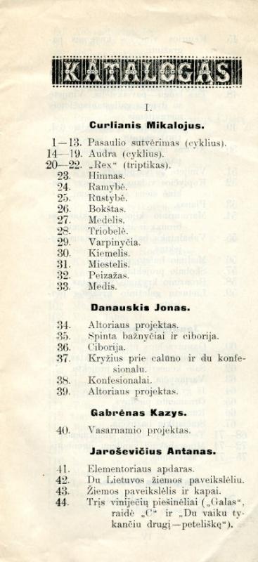 Pirmosios lietuvių dailės parodos katalogas