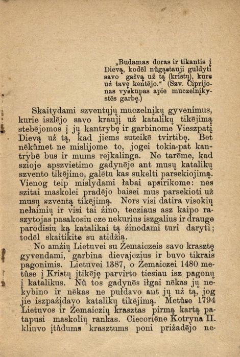 Parspejimas apie szventą tikējimą, o įpatingai apie Jezaus Kristaus Baźnyczią. Petrapilyje: spaustuvėje pas Hintze, 1869.