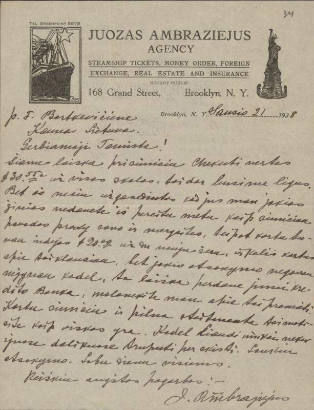 Felicijai Bortkevičienei rašyti Juozo Ambraziejaus  laiškai