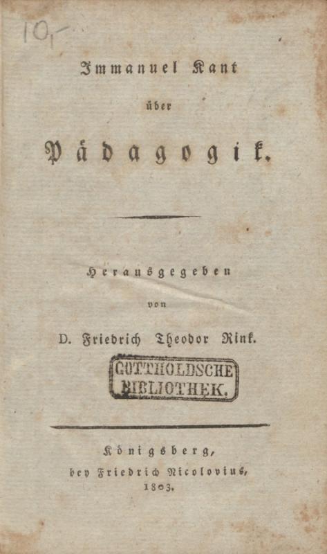 Frydricho Augusto Gotholdo asmeninei bibliotekai priklausę Kanto veikalai