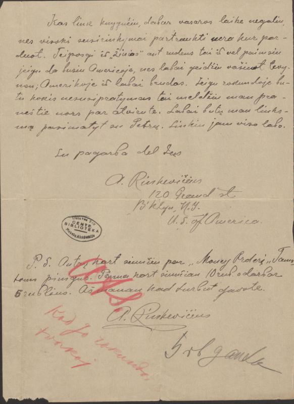 Felicijai Bortkevičienei rašyti Antano Rinkevičiaus laiškai