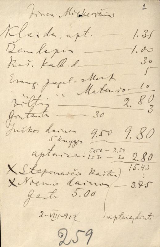 Vinco Krėvės-Mickevičiaus užsakytų knygų sąskaitos