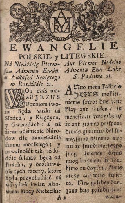 Lenkiškos ir lietuviškos evangelijos (1731)