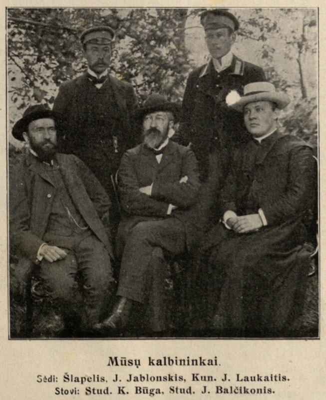 J. Šlapelis su kalbininkais