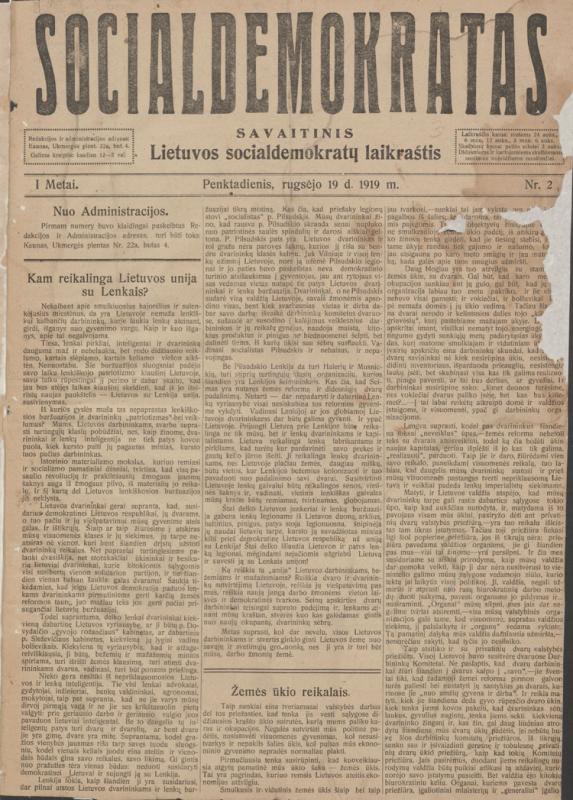 Socialdemokratas: savaitinis Lietuvos socialdemokratų laikraštis