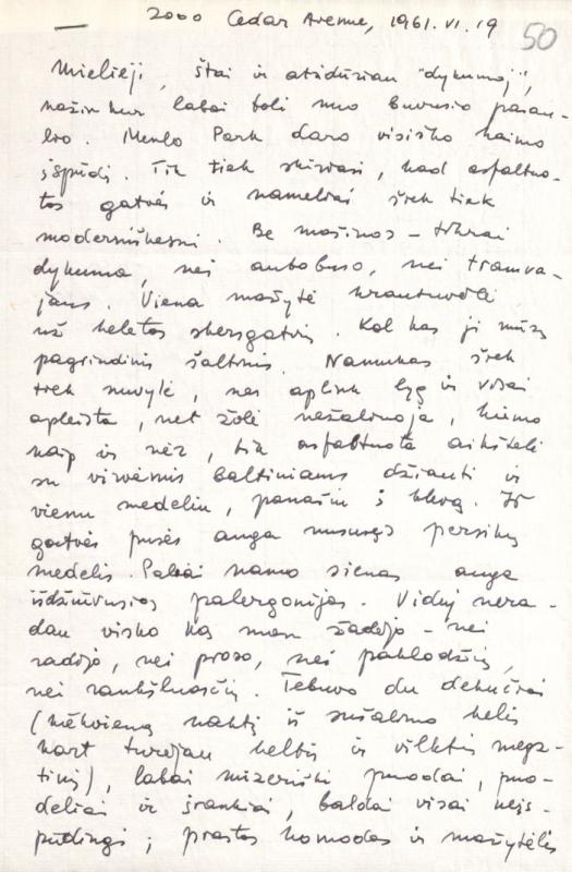 M. Gimbutienės laiškas šeimai