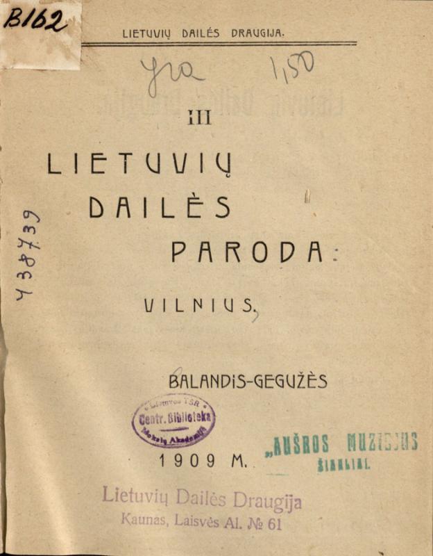 Trečiosios lietuvių dailės parodos katalogas