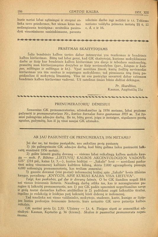 Spaudos kalbos sekcijos veiklos apžvalga (1935)