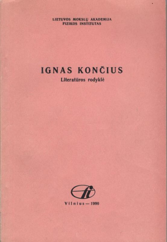 Ignas Končius: literatūros rodyklė