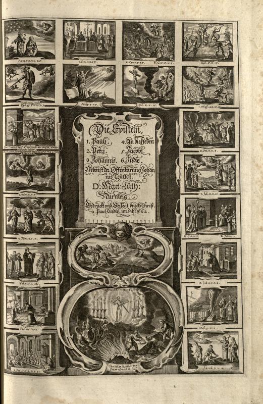 Biblia, das ist, die gantze Schrifft, Altes und Neues Testaments teutsch. D. Martin Luthers. Nürnberg: gedruckt vnd verlegt durch Christoph vnd Paul Endtern, 1662.