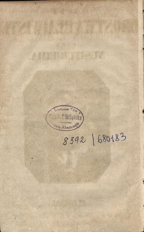 Apej brostwą błaiwistes arba nusiturieima. Klaipedoj: kasztu ir spaustuwieje Ed. Waikinnis & Co, 1860.