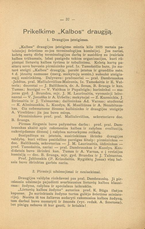 Jono Martyno Laurinaičio straipsnis „Prikelkime „Kalbos“ draugiją“ (1930)