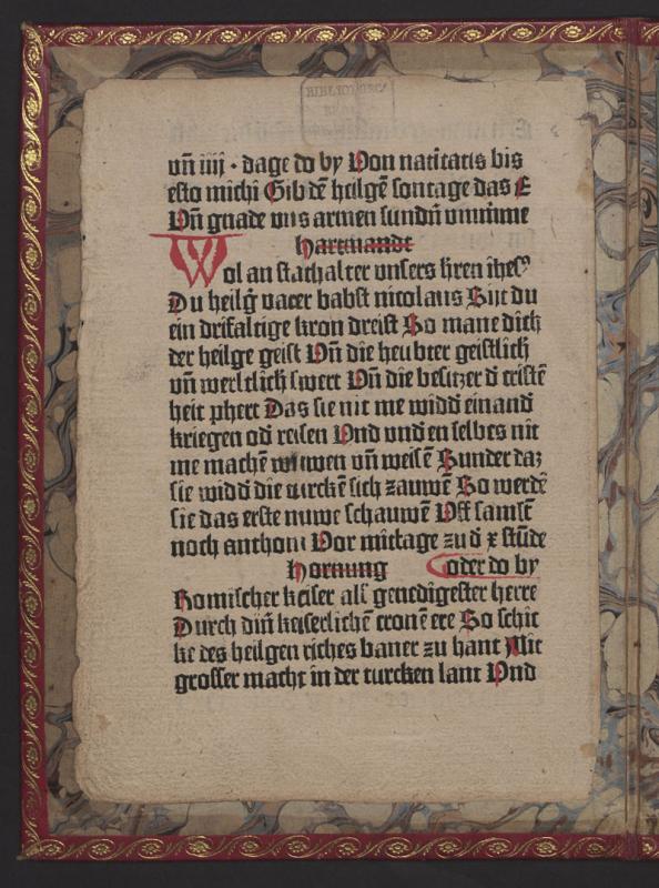 Türken-Kalender (Eyn Manung der Christenheit Widder die Durken). [Mainz: Johannes Gutenberg, 1454 12 6–24].