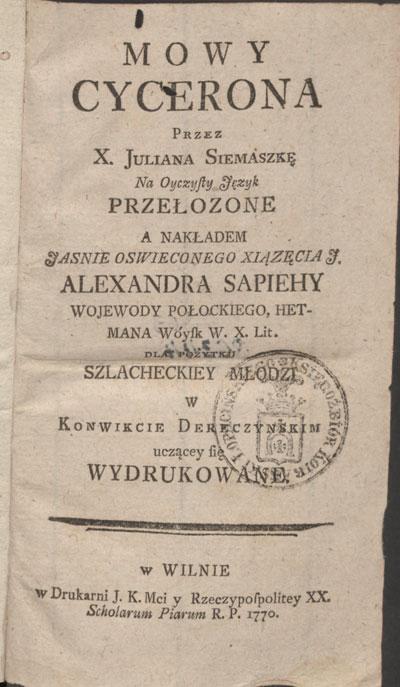 Cicerono kalbos, 1770.