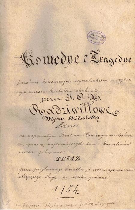 Komedijos ir tragedijos (1754)