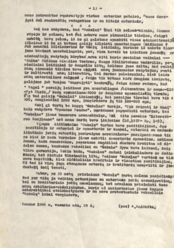 Kniūkšta, Antanas. Knygų leidykla „Sakalas“, 1924–1940.X.1. ir 1943.X.1.–1944.XI.2.: [straipsnis]. Mašinraštis. Kaunas, 1966 II 28. 14 lap. LMAVB RS F8-28