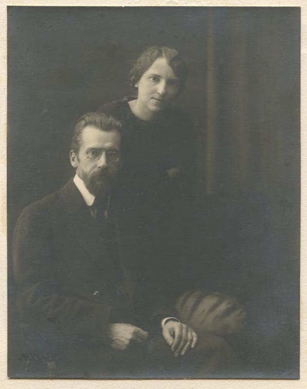 Mykolas Biržiška (1882–1962) su žmona Bronislava Biržiškiene (1879–1955)