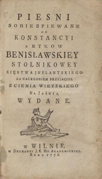„Sau dainuojamos dainos“ – svarbiausias K. Benislavskos kūrinys (1776)
