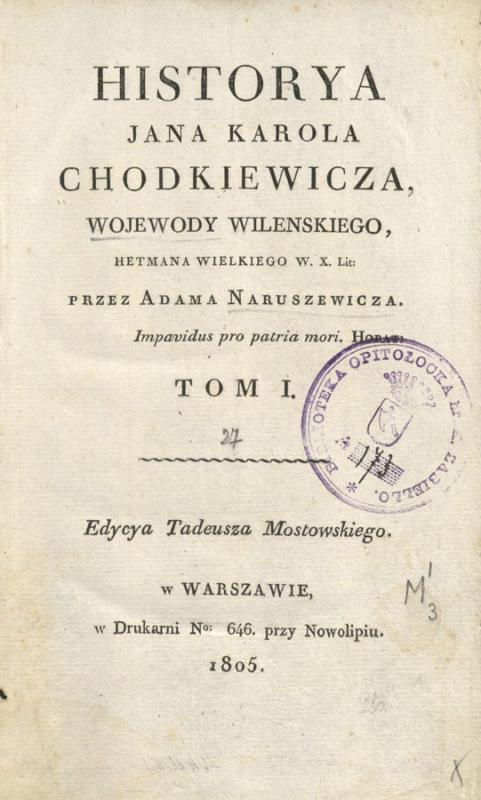Jono Karolio Chodkevičiaus istorija (1805)