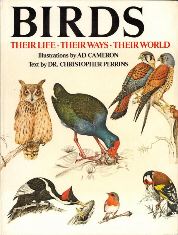 Perrins, Christopher.Birds: their life, their ways, their world. Illustrations by Ad Cameron. New York: Abrams, 1976.