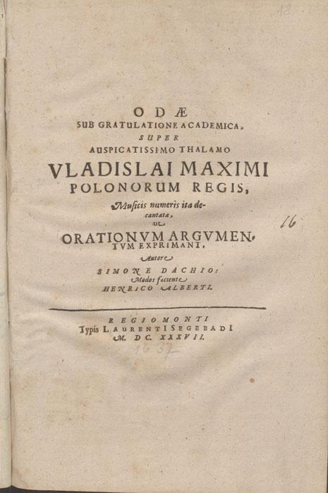 Simono Dacho sveikinimo Odė karališkiems jauniesiems