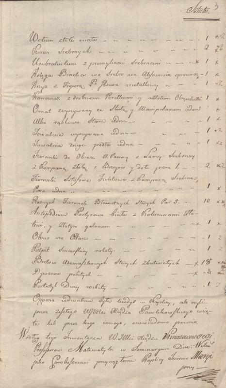 1793 m. – koplyčios inventorius