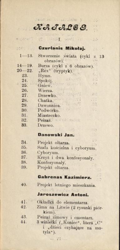 Pirmosios lietuvių dailės parodos katalogas lenkų kalba