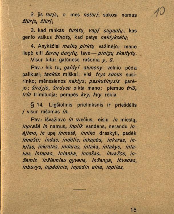 Lietuvių kalbos rašybos pagrindai (leidinio fragmentai, 1935)
