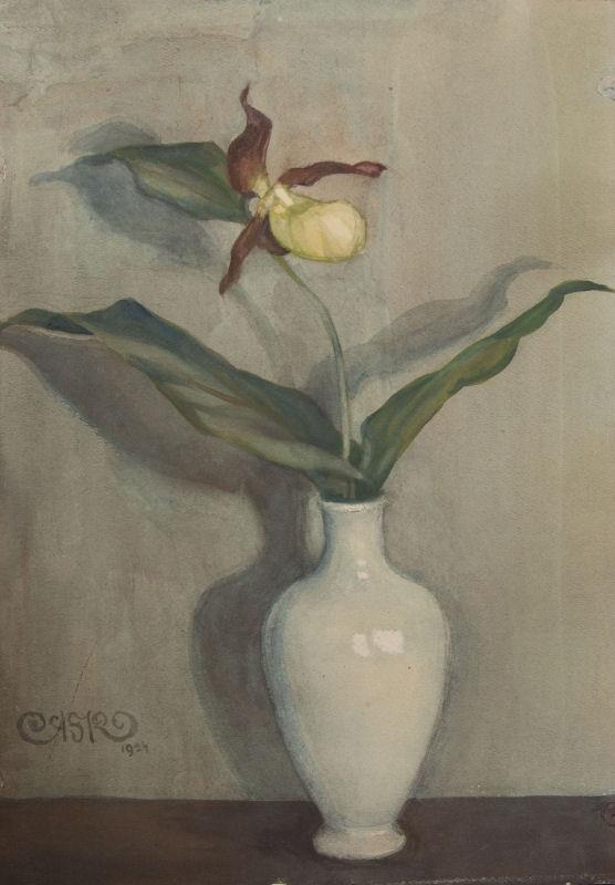 Vaza su gėle (Cypripedium calceolus). 1924.