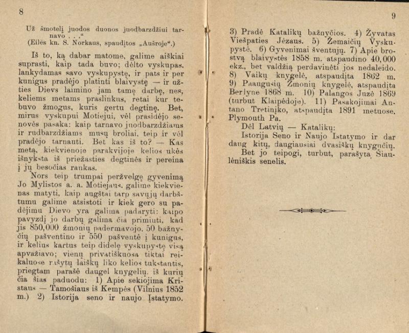 Vaikų knygelē. Parašė Žemaičių vyskupas Motiejus Valančauskas. Bitėnuose: kašta ir spauda M. Jankaus, 1905.