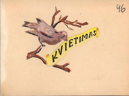 T. Ivanauskui atsiųsti kvietimai į Paukščių dienas. 1957–1962 m.