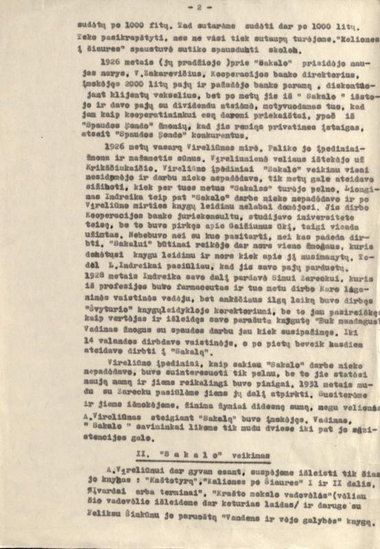 Kniūkšta, Antanas. Knygų leidykla „Sakalas“, 1924–1940.X.1. ir 1943.X.1.–1944.XI.2.: [straipsnis]. Mašinraštis. Kaunas, 1966 II 28. 14 lap. LMAVB RS F8-28