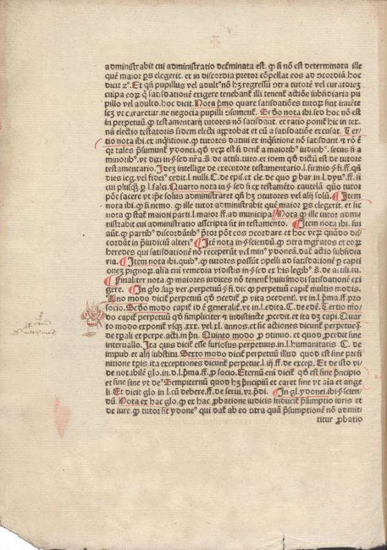 Piro, Henricus de. Super Institutiones. [Köln: Johann Koelhoff, vyresnysis, ca 1481].