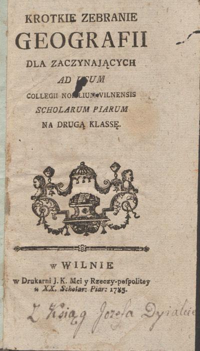 Trumpa geografija, 1785.