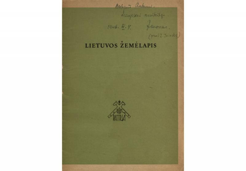 M. ir J. Šlapelių sūnaus Skaistučio Šlapelio parengtas Lietuvos sienų administracinis žemėlapis