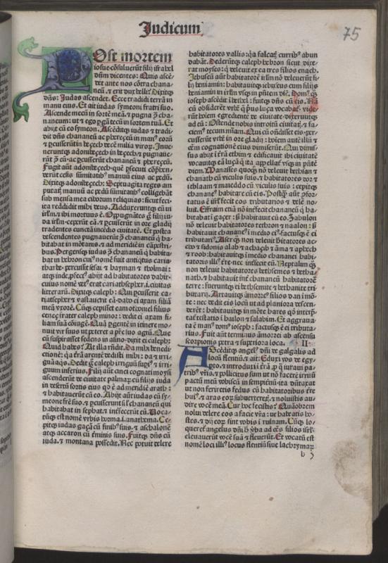 Biblia Latina. Venezia: Franciscus Renner, de Heilbronn, 1480.