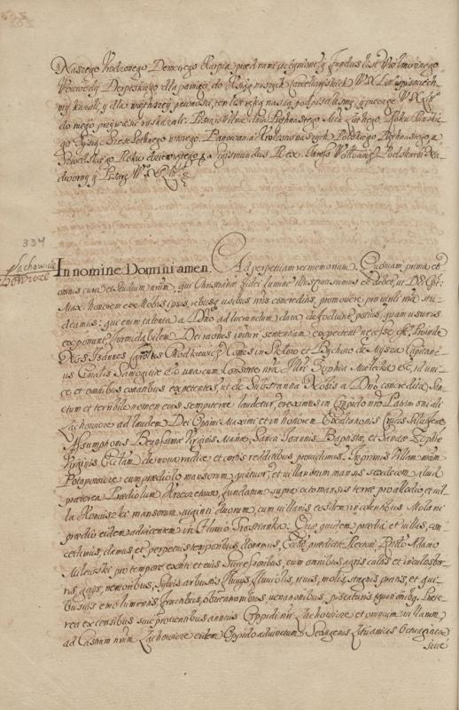 1602 m. gegužės 12 d. Liachavičuose išduoto Šv. Kryžiaus Išaukštinimo, Švč. Mergelės Marijos Dangun Ėmimo, Šv. Jono Krikštytojo ir Šv. Sofijos bažnyčios fundacijos akto nuorašas