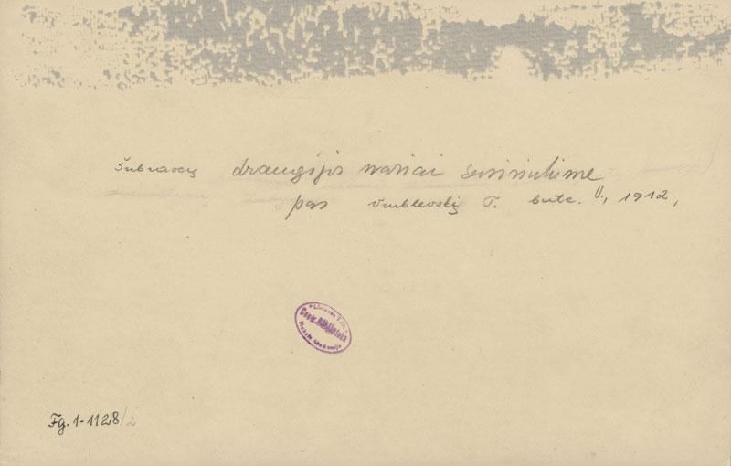 Šubravcų draugijos narių susirinkimai Tado Vrublevskio bute, 1912