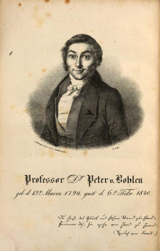 Karaliaučiaus universiteto profesorius Peteris von Bohlenas (1796–1840)
