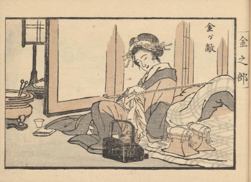 Bairei, Kono. 工業図式 = Kōgyō zushiki = Piešiniai amatininkams ir menininkams. Tokyo: [Okura Magobei], 1883. 5 t.:  medžio raiž.; 12 x 18 cm.