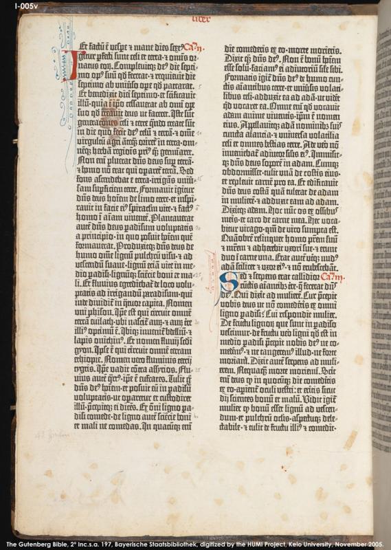 Biblia Latina. [Mainz: Johannes Gutenberg, Johannes Fust, ca 1455].