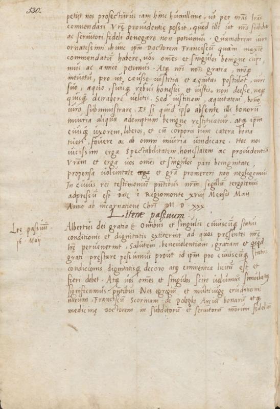 Albrechto Brandenburgiečio 1530-05-16 kelionės raštas Pranciškui Skorinai
