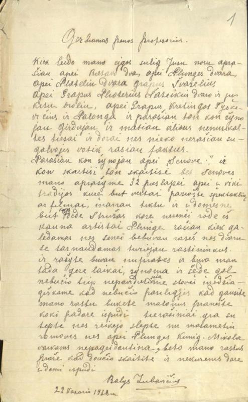 B. Zubavičiaus ir I. Končiaus laiškai